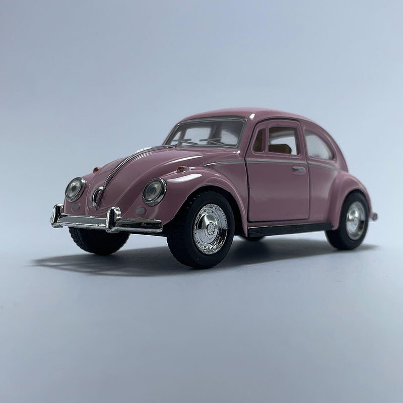 Carrinho Miniatura Antigo Clássico Brasileiro Volkswagen Fusca 1967 Rosa Escala 1/36