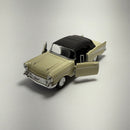 Carrinho Miniatura Antigo Clássico 1957 Chevrolet Bel Air Creme Escala 1/36