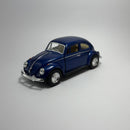 Miniatura Carro Antigo Clássico Brasileiro Volkswagen Fusca 1967 Azul Marinho Escala 1/36