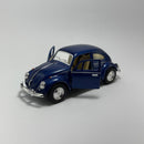 Miniatura Carro Antigo Clássico Brasileiro Volkswagen Fusca 1967 Azul Marinho Escala 1/36