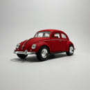 Carrinho Miniatura Antigo Clássico Brasileiro Volkswagen Fusca 1967 vermelho Fosco Escala 1/36