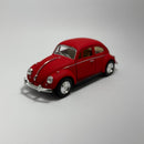 Carrinho Miniatura Antigo Clássico Brasileiro Volkswagen Fusca 1967 vermelho Fosco Escala 1/36