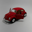 Carrinho Miniatura Antigo Clássico Brasileiro Volkswagen Fusca 1967 vermelho Fosco Escala 1/36