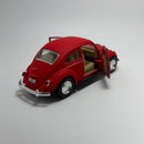 Carrinho Miniatura Antigo Clássico Brasileiro Volkswagen Fusca 1967 vermelho Fosco Escala 1/36