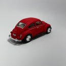 Carrinho Miniatura Antigo Clássico Brasileiro Volkswagen Fusca 1967 vermelho Fosco Escala 1/36