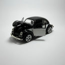 Miniatura Carrinho Antigo Clássico Brasileiro Volkswagen Fusca 1967 Preto e Branco Escala 1/36