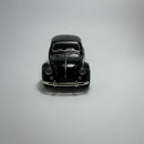 Miniatura Carrinho Antigo Clássico Brasileiro Volkswagen Fusca 1967 Preto e Branco Escala 1/36