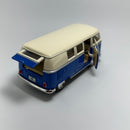 Miniatura Carro Antigo Clássico Brasileiro Volkswagen Kombi 1962 Azul Escala 1/36