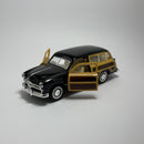 Miniatura Carro Antigo Clássico Ford Woody Wagon 1949 Preto Escala 1/36