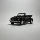 Carrinho Miniatura Antigo Clássico Brasileiro Volkswagen Fusca 1967 Conversível Preto Escala 1/36