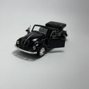 Carrinho Miniatura Antigo Clássico Brasileiro Volkswagen Fusca 1967 Conversível Preto Escala 1/36