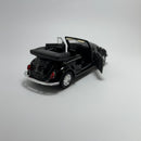 Carrinho Miniatura Antigo Clássico Brasileiro Volkswagen Fusca 1967 Conversível Preto Escala 1/36