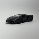 Miniatura Carro Esportivo de Corrida Lamborghini Sián Preto Escala 1/36