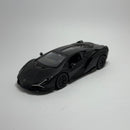 Miniatura Carro Esportivo de Corrida Lamborghini Sián Preto Escala 1/36