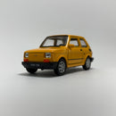 Carrinho Miniatura Antigo Clássico Fiat 126 Amarelo Escala 1/36