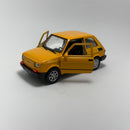 Carrinho Miniatura Antigo Clássico Fiat 126 Amarelo Escala 1/36