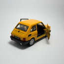 Carrinho Miniatura Antigo Clássico Fiat 126 Amarelo Escala 1/36