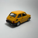 Carrinho Miniatura Antigo Clássico Fiat 126 Amarelo Escala 1/36