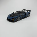 Miniatura Carro Esportivo de Corrida McLaren Senna Azul Acizentado Escala 1/24
