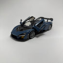 Miniatura Carro Esportivo de Corrida McLaren Senna Azul Acizentado Escala 1/24