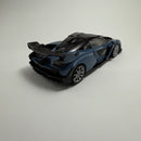 Miniatura Carro Esportivo de Corrida McLaren Senna Azul Acizentado Escala 1/24