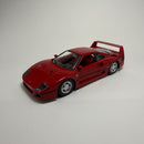 Carrinho Miniatura Antigo Clássico Esportivo de Corrida Ferrari F40 Vermelha Escala 1/24