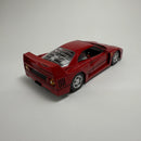 Carrinho Miniatura Antigo Clássico Esportivo de Corrida Ferrari F40 Vermelha Escala 1/24