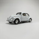 Carrinho Miniatura Antigo Clássico Nacional Volkswagen Fusca Beetle Branco Escala 1/24