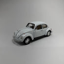 Carrinho Miniatura Antigo Clássico Nacional Volkswagen Fusca Beetle Branco Escala 1/24