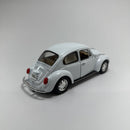 Carrinho Miniatura Antigo Clássico Nacional Volkswagen Fusca Beetle Branco Escala 1/24