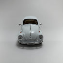Carrinho Miniatura Antigo Clássico Nacional Volkswagen Fusca Beetle Branco Escala 1/24