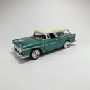 Miniatura Carrinho Antigo Clássico 1955 Chevrolet Bel Air Nomad Verde Escala 1/24