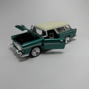 Miniatura Carrinho Antigo Clássico 1955 Chevrolet Bel Air Nomad Verde Escala 1/24