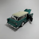 Miniatura Carrinho Antigo Clássico 1955 Chevrolet Bel Air Nomad Verde Escala 1/24