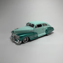 Carrinho Miniatura Antigo Clássico 1948 Chevy AeroSedan FleetLine Verde Esacala 1/24