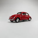 Miniatura Carrinho Antigo Clássico Nacional Volkswagen Fusca Beetle Vermelho Escala 1/24