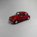 Miniatura Carrinho Antigo Clássico Nacional Volkswagen Fusca Beetle Vermelho Escala 1/24