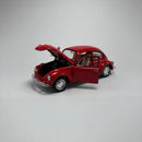 Miniatura Carrinho Antigo Clássico Nacional Volkswagen Fusca Beetle Vermelho Escala 1/24