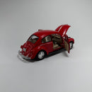 Miniatura Carrinho Antigo Clássico Nacional Volkswagen Fusca Beetle Vermelho Escala 1/24