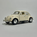 Carrinho Miniatura Antigo Clássico Nacional Brasileiro Volkswagen Fusca 1967 Off-White Escala 1/36