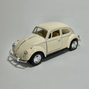 Carrinho Miniatura Antigo Clássico Nacional Brasileiro Volkswagen Fusca 1967 Off-White Escala 1/36