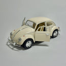 Carrinho Miniatura Antigo Clássico Nacional Brasileiro Volkswagen Fusca 1967 Off-White Escala 1/36