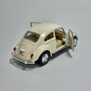 Carrinho Miniatura Antigo Clássico Nacional Brasileiro Volkswagen Fusca 1967 Off-White Escala 1/36