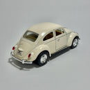 Carrinho Miniatura Antigo Clássico Nacional Brasileiro Volkswagen Fusca 1967 Off-White Escala 1/36