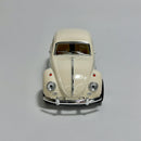Carrinho Miniatura Antigo Clássico Nacional Brasileiro Volkswagen Fusca 1967 Off-White Escala 1/36