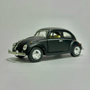 Miniatura Carro Antigo Clássico Nacional Brasileiro Volkswagen Fusca 1967 Preto Fosco Escala 1/36