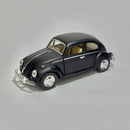 Miniatura Carro Antigo Clássico Nacional Brasileiro Volkswagen Fusca 1967 Preto Fosco Escala 1/36