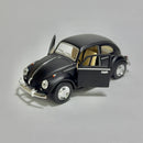 Miniatura Carro Antigo Clássico Nacional Brasileiro Volkswagen Fusca 1967 Preto Fosco Escala 1/36
