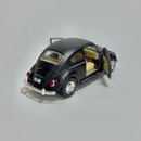 Miniatura Carro Antigo Clássico Nacional Brasileiro Volkswagen Fusca 1967 Preto Fosco Escala 1/36