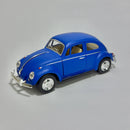 Miniatura Carrinho Antigo Clássico Nacional Brasileiro Volkswagen Fusca 1967 Azul Fosco Escala 1/36